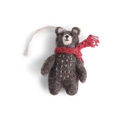 Mini Bear Brown w/Red scarf 