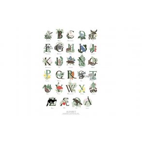 KUNSTTRYK B2 - 50X70 ABC natur (DANSK)