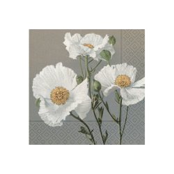 Frokostservietter - Hvid valmue (20stk.)