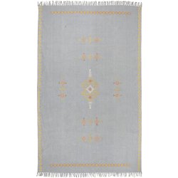 Gulvtppe lysebl med broderi