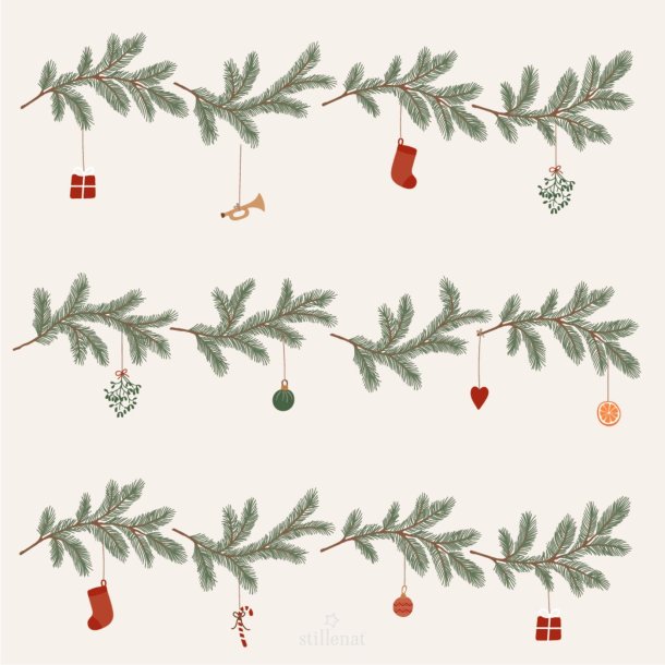 Servietter med juleranker 