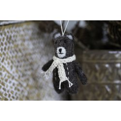 Mini Bear Brown w/Beige scarf 