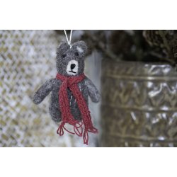 Mini Bear Brown w/Red scarf 