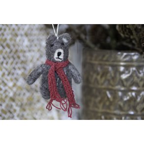 Mini Bear Brown w/Red scarf 