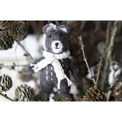 Mini Bear Brown w/Beige scarf 