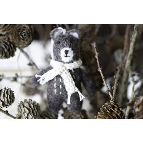 Mini Bear Brown w/Beige scarf 