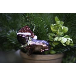 Juleophng gravhund m/hat H8cm