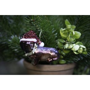 Juleoph�ng gravhund m/hat H8cm