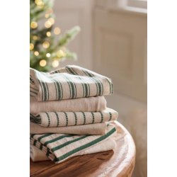 Viskestykke med grnne striber