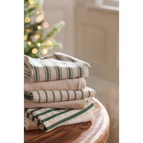 Viskestykke med grnne striber