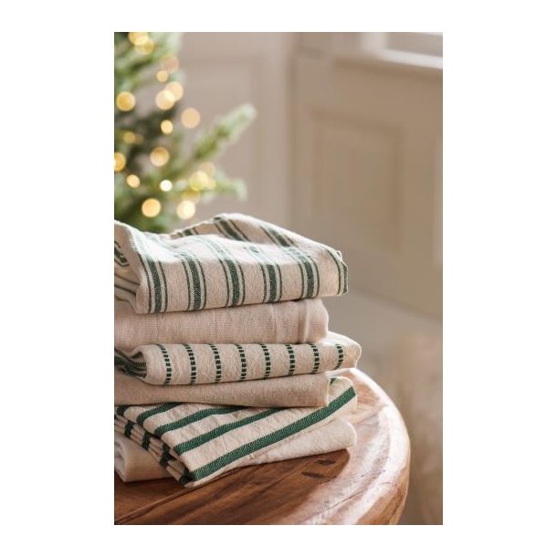 Viskestykke med grnne striber