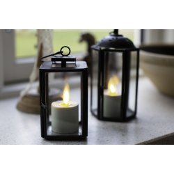 Lanterne mini sekskantet rund top m/mnster