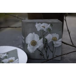 Frokostservietter - Hvid valmue (20stk.)
