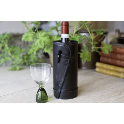 Eksklusiv winecooler i sort skind